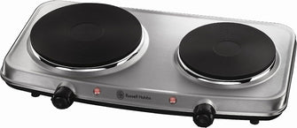 Russell Hobbs 2 Plate Mini Hot Plate Hob 15199, 1500 W - Stainless Steel