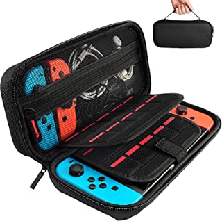 Daydayup Switch Case Compatible with Nintendo Switch/Switch OLED - Carrying Case with 20 Game Cartridges, Protective Hard Shell Travel Case Pouch for Nintendo Switch Console & Accessories, Black