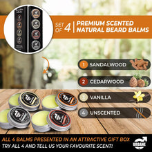 Urbane Men Beard Balm Pack of 4  Premium Beard Kit with Sandalwood, Vanilla, Cedarwood, Unscented Essential Oils  Moisturising Beard Conditioner