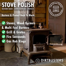 Dirtbusters Stove Polish for Log Burners & Grates Restore to Black, Non Toxic Alternative to Stove Paint (250ml)