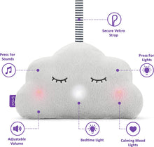 SnzCloud Baby Sleep Aid with 4 Soothing Sounds and 2 Gentle Light Options  Soft Plush Feel  Portable & Stylish