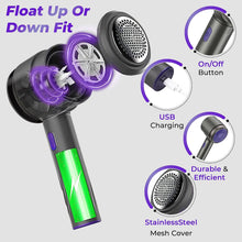 Homeex Lint Remover Larger Sized Electric Charging Bobble for clothes and Fabric debobbler Shaver with Free 2 Extra Blades and More powerful Multi-Use De Bobbler Machine (Black Purple)