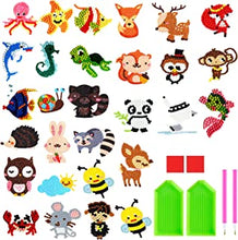 NATUCE 29Pcs 5D DIY Diamond Stickers Painting Kits for Kids Animal Sticker Paint with Diamonds by Numbers Kits Art Crafts Set for Children, Boys and Girls