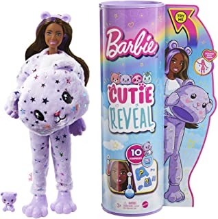 Barbie Cutie Reveal Fantasy Series Doll with Teddy Bear Plush Costume & 10 Surprises Including Mini Pet & Color Change, Gift for Kids 3 Years & Older