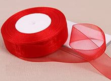 GCS Red Organza Ribbon 12mm Scrapbooking, Gift wrapping, home deco. 46 meters / 50 Yards Rolls London - BUY 3 Rolls & Get 4th Free