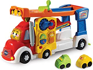 VTech Toot-Toot Drivers Big Vehicle Carrier, Baby Interactive Toys for Toddlers, 2-in-1 Car Carrier with Two Mini Vehicles, Toy Cars with Sounds and Music, Suitable for Kids Aged 1 to 5 Years Old