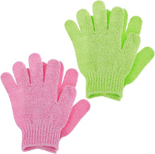 WLLHYF 4PCS Exfoliating Gloves, Body Scrub Shower Scrubbing Glove Exfoliating Dual Texture Bath Gloves for Shower,Spa,Massage &Dead Skin Remover Exfoliator Mitts Bathing AccessoriesGrass Green,Pink