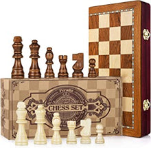 Peradix Chess Set | Magnetic Wooden Chess Board Piece Set Games | 35x35cm Folding Chessboard for Storage | 2 Extra Queen | Strategy Educational Games for Kids and Adult