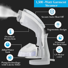 SparkPod 1500W Clothes Steamer Handheld  Portable Garment Steamer 20s Fast Heat-up with 260ml High Capacity Water Tank for Extra Steam  Lightweight & Travel Safe