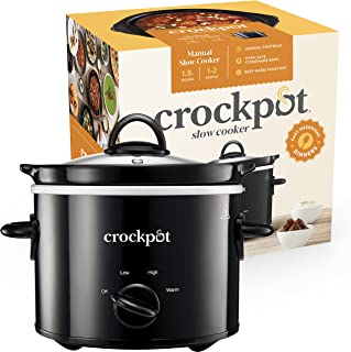 Crockpot Slow Cooker | Removable Easy-Clean Ceramic Bowl | 1.8 L Small Slow Cooker (Serves 1-2 People) | Energy Efficient | Black [CSC080]