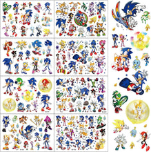 Sonic Tattoos Birthday Party Favors Decoration Supplies Gift for Kids 8 Cute Sheets Tattoos Stickers Temporary Tattoos for Classroom School Prizes Decoration Boys Girls Carnival Christmas Deco