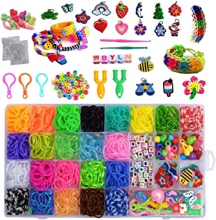 Loom Bands Kit,Rubber Bands Kit for Girls/Boys 23 Colors with Clips Charms Beads Friendship Bracelet Making Kit DIY Weaveing Bands Set