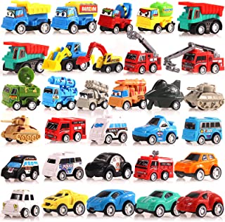 30 Pcs Toy Cars, Pull Back Cars Kids' Play Vehicles Set for Toddlers, Car Toys for 2 3 4 5 6 Year Old Boys Party Bag Fillers Lucky Dip Prizes for Kids, Birthday Gifts for 2-6 Year Old Boys