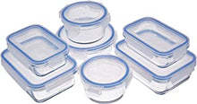 Amazon Basics Airtight Glass Food Storage Container Set with BPA-Free & Locking Plastic Lids, 14 Pieces (7 Containers + 7 Lids)