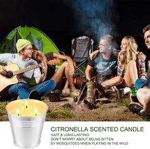 2 Pack 15oz Large Citronella Candles Outdoor Indoor, VICBAY 3 Wicks Lemograss Candle Set up to 200 Hours Burning, 100% Natural Soy Wax Large Iron Bucket Candles for Home Patio Yard Garden Camping