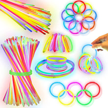 DELEE Glow Sticks, Glowsticks Party Packs, Party Bag Fillers with Bracelet Connectors, Glow Neon Necklaces for Kids Dark Party Supplies,Wedding,Festival,Christmas Decoration(100PCS)