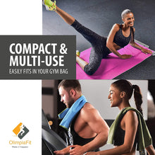 OlimpiaFit Set of 3 Microfiber Towels Fast Drying Gray Travel Backpacking Yoga Swimming Sports Fitness Exercise Gym Body Face Sweat Towel