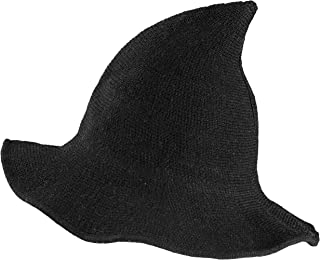 Adult Black Witch Hat - Ladies Halloween Witch Hat Wizard Hat - Costume Accessories for Halloween - Wool Blend Witches Hat for Women Fancy Dress Witch Party Hat