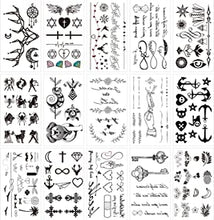 20 Sheets Fake Black Tiny Temporary Tattoo Body Sticker Hand Neck Wrist Art Fashion