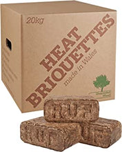 Eco Heat Log RUF Briquettes – 20kg (24 Briquettes) Wood burners, Stoves, Fires- Eco Friendly Compressed Wood Fire Bricks Made in Wales. Up to 4 Hr burn time (1 x 20kg Pack)