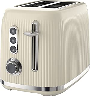 Breville Bold Vanilla Cream 2-Slice Toaster with High-Lift and Wide Slots | Cream and Silver Chrome [VTR003]