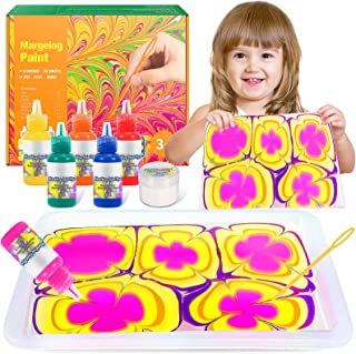 Hiwezezc DIY Painting Water Marbling Paint Kit for Kids - Arts and Crafts for Kids Ages 3+