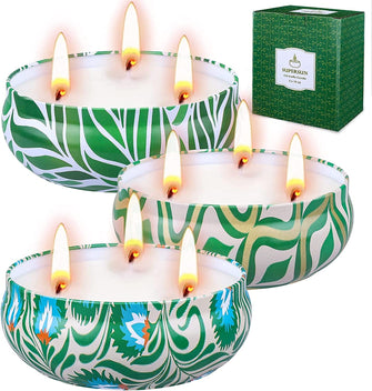 Citronella Candles Outdoors Large, 3 x 400g Garden Citronella Candle 3 Wick Smokeless 240hrs Long Burn Time for Garden BBQ Camping Patio Outdoors Indoors 100% Natural Soy Wax