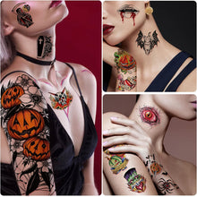 Yazhiji 40 Sheets Halloween Temporary Tattoos Pumpkin Witch Sugar Skull Tattoo Family Set Tats for Women Men Boys and Girls