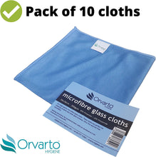 10 x Microfibre Glass Cloths 36x36cm, Lint Free and Ultra Fine Cleaning Cloths for Windows and Glass.