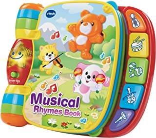 VTech Baby Musical Rhymes Book, Nursery Rhyme Book with 2 Modes of Play, Baby Sensory Toy with Music, Lights and Sound, Baby Book for Language Skills and Reading, Learning Toy for Ages 3 Months +