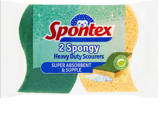 Spontex Heavy Duty Super Absorbent Scourers, pack of 2