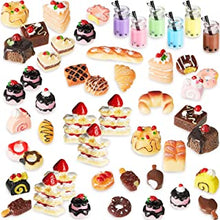 50 Pieces Miniature Food Mini Food Drink 1:12 Scale House Kitchen Food Miniature Kitchen Accessories Food and Tableware Set (Fresh Series)