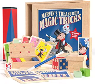 Marvin's Magic - Treasured Tricks Wooden Magic Tricks Set For Kids | Includes Escaping Coloured Blocks, Vanishing Rabbit Illusion, Amazing Rising Cards + More