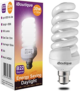 iBoutique® 30W Bayonet (B22) Daylight Energy Saving Light Bulb Equivalent Output 150 Watts (Full Spectrum) Great For SAD Sufferers, Snooker, Pool, Hobbies, Crafts, Photography