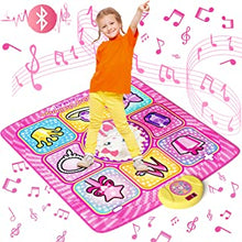 D DRONRCBRO Dance Mat Toys for Girls, Christmas Birthday Gifts Toys for 3 4 5 6 7 8 9+ Years Old Kids, Music Dance Touch Play Mat 6 Game Modes with Bluetooth Function, Adjustable Volume & LED Lights