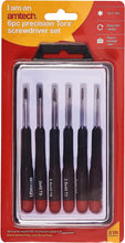 Amtech L0530 6pc Precision Torx Screwdriver Set, T5, T6, T7, T8, T9 & T10 Plastic Handles Screwdrivers with Plastic Storage Case