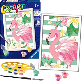 Ravensburger CreArt Think Pink Flamingo Paint By Numbers for Children - Painting Arts and Crafts Kits for Ages 7 Years Up