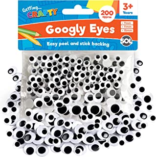 200pk Googly Eyes Self Adhesive - Small & Medium Googly Eyes for Crafting | Google Eyes for Children DIY Arts & Craft | Goggly Stick On Eyes for Crafts Googly Eyes Large | Wiggle Stick On Googley Eyes