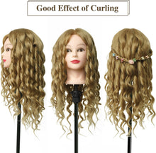 Training Head, DanseeMeibr 26Inch 50% Real Human Hair Professional Styling Head Hairdressing Mannequin Hairdresser Dolls Head for Hair Practice with Table Clamp+ DIY Braid Set