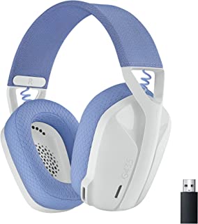 Logitech G435 LIGHTSPEED & Bluetooth Wireless Gaming Headset - Ultra Lightweight 165g over-ear headphones, built-in mics, 18h battery, compatible with Dolby Atmos, PC, PS4, PS5, Mobile - White