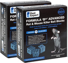 Pest Expert Formula 'B+' Advanced Rat & Mouse Killer Poison Bait Blocks 600g (2 x 300g) - Premium Single Feed Brodifacoum, Strongest Available Online (1)