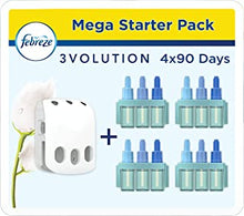 Febreze 3Volution Smart Programming Air Freshener Plug In Starter Kit 4x20ML Cotton, 3 Alternating Scents To Clean Away Odours