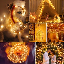 Roxemire Led String Lights, 100 LEDs 10m Decorative Fairy Battery Powered String Lights, Copper Wire Light for Bedroom,Wedding(33ft/10m Warm White)