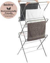 Beldray LA072498GRYEU Elegant Airer, Indoor Clothes Horse Rack, Collapsible Laundry Dryer, Foldable For Compact Storage, 15 M Drying Space, Fold Out Hooks For Hangers, 7 kg Capacity, Graphite Grey