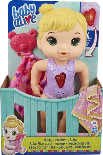 Baby Alive Happy Baby with Light Heart, 10.2 x 19.7 x 30.5 cm, More than 10 Sounds, With Accessories