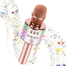 Microphone for Kids Kussla Bluetooth Microphone, Karaoke Microphone HI-FI Sound, Microphone Wireless Compatible Android IOS & Multi-App, Toys for 4 5 6 7 8 Year Old Girl Gifts, Kids Toy | Rose Gold