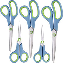 CCR Scissors, Stainless Steel Scissors, Soft Grip Multi-Purpose Scissors, Suitable for Home, Office and School, 5 Set.