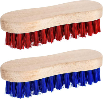 Pack of 2 Wooden Hand Scrubbing Brush with Stiff Bristles - Heavy Duty Floor Brush Tile Grout & Boot Cleaner Scrubbing Brush - Multipurpose and Water Resistant Scrub Brush for Outdoors & Indoor Use