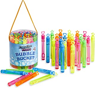 KreativeKraft Bubbles For Kids, Pack of 40 Bubble Wands With 5ml of Bubble Mixture, Fun Garden Toys For Kids, Party Bag Fillers For Birthday Parties, Gifts For Girls Boys 3+