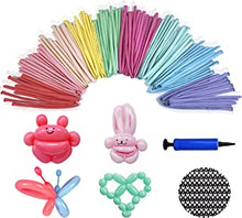 260Q Modelling Long Balloons for Animal  with Pump, Magic Latex Twisting Balloons Pastel Color for Kids Party Birthday Wedding Clown Decoration Assorted 100Pcs